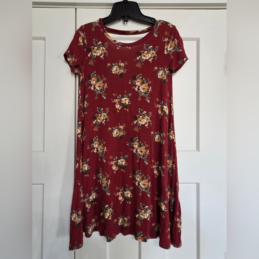 Forever 21 Pink and Gray Floral Dress